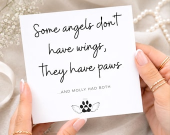 Pet Sympathy Card, Pet Bereavement Card, Dog Sympathy Card, Thinking of you, Dog Loss Card, Cat Loss, Wings and Paws