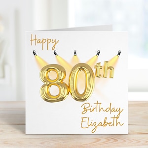 80e verjaardagskaart voor vrouwen, 80e verjaardagscadeau voor mannen, gepersonaliseerde 80e verjaardagskaart, 80e verjaardagskaart voor zus, 80e verjaardagskaart voor oma, moeder