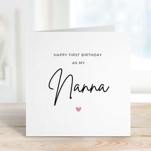 Joyeux 1er anniversaire en tant que ma grand-mère, carte d'anniversaire de nounou, anniversaire de grand-mère, premier anniversaire en tant que ma grand-mère, carte de 1er anniversaire de grand-mère, grand-mère, grand-mère, bébé