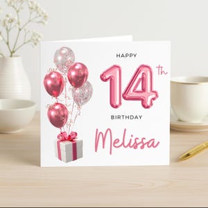 Biglietto di auguri per il 14° compleanno, biglietto di auguri per il 14° compleanno della figlia, biglietto di auguri per il 14° compleanno della ragazza, biglietto di auguri per il 14° compleanno, nipote di compleanno, nipote
