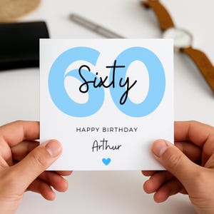 Carte 60e anniversaire pour mari, carte 60e anniversaire pour papa, carte 60e anniversaire pour lui, carte 60e anniversaire pour grand-père, pour ami
