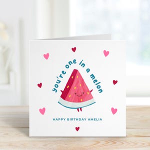 Carte d'anniversaire Tu es un melon, pour meilleur ami, carte d'anniversaire d'un ami, jolie carte d'anniversaire, cadeau d'anniversaire à un ami, carte personnalisée