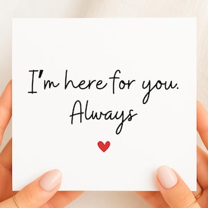 I'm Here For You-kaart, kaart altijd steunen, Thinking Of You-kaart voor moeilijke tijden, minimalistische aanmoedigingskaart, Thinking Of You-kaart