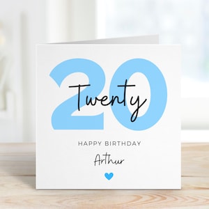 Carte 20e anniversaire petit-fils, carte 20e anniversaire fils, cadeau 20e anniversaire pour lui, carte 20 anniversaire pour lui, frère, fils, ami, neveu