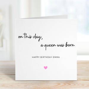 Neste dia nasceu uma rainha, cartão de aniversário engraçado, cartão de aniversário para mulheres, para melhor amiga, para irmã, para mãe, cartão de aniversário exclusivo