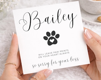 Pet Loss Card, Paw Prints On Your Heart Always, Loss Of Cat Card, Cat Sympathy Cardm Pet Sympathy Card, Cat Loss Card, Cat Bereavement Card
