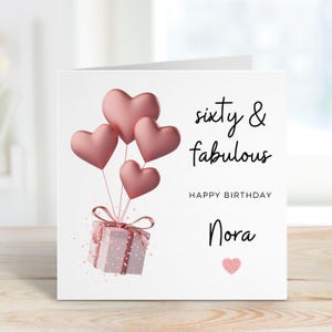 Carte la soixantaine et fabuleuse, carte du 60e anniversaire pour elle, carte du 60e anniversaire pour maman, carte de 60 ans et fabuleux cadeau pour une amie, grand-mère, tante carte