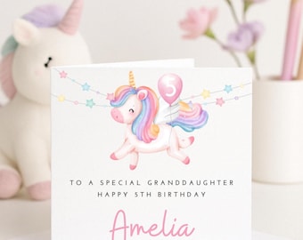 Huxters Biglietto di auguri per il 6° compleanno con unicorno magico per ragazza – Biglietto di compleanno per ragazze, biglietti di compleanno per lei, 14.8 cm, nipote, bambini (6