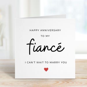 Tarjeta de aniversario de prometido, tarjeta de aniversario personalizada para prometido, último aniversario antes de casarse, tarjeta de aniversario de prometido personalizada, para él