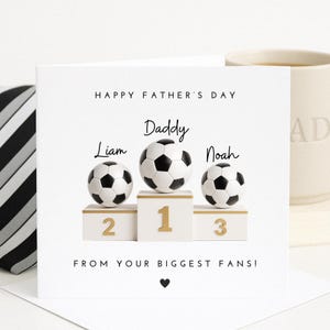 Tarjeta de fútbol para papá, tarjeta del Día del Padre, tarjeta para papá, tarjeta del Día del Padre de niños, ¡de tus fans más fieles! ¡Feliz Día del Padre, papi!