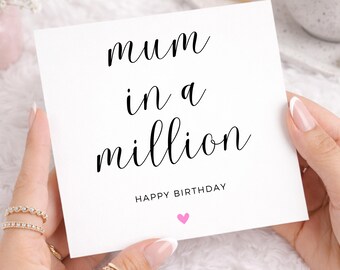 Geburtstagskarte „Mama der Welt“, elegante Geburtstagskarte für Mama, personalisierte Karte für Mama, Geburtstagskarte für Mama