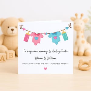 Glückwunschkarte für Mama und Papa-zu-Be, Schwangerschaftskarte für Freunde, Erwartet Babykarte, neue Eltern, Babypartykarte für Freund