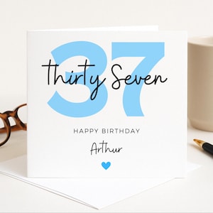 Carte de 37e anniversaire pour homme, carte de 37e anniversaire pour fils, 37e anniversaire pour ami, 37e anniversaire pour petit-fils, carte d'anniversaire pour mari