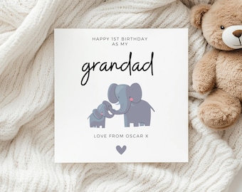 Carte de grand-père de bébé, premier anniversaire comme carte de grand-père, jolie carte d'anniversaire de grand-père, pour lui, carte spéciale de grand-père, cadeau d'anniversaire de grand-père
