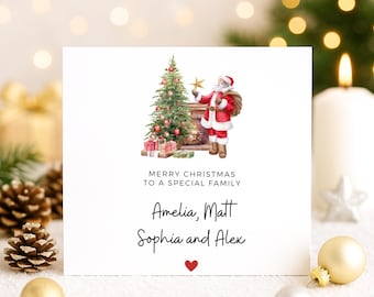 Weihnachtskarte für die Familie, Besondere Weihnachtskarte für die Familie, Festtagsgrußkarte für die Familie, Personalisierte Weihnachtskarte für Ihre Lieben