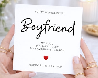 Boyfriend Birthday Card Personalised, To My Wonderful Boyfriend Card, Romantic Card for Him, Love Card Boyfriend, Birthday Gift