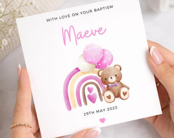 Baptism Card for Girl, Goddaughter Baptism Card, Granddaughter Christening Card, Baptism Gift for Baby Girl, Niece Baptism