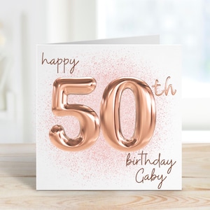 50th Birthday Card For Women, 50th Birthday Gift For Women, Personalised 50th, Sister 50th Birthday Card, For Mum, Mum 50th Birthday Card
