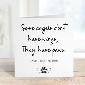 Carte de sympathie pour animal de compagnie, carte de deuil d'animal de compagnie, carte de sympathie pour chien, je pense à vous, carte de perte de chien, perte de chat, pont arc-en-ciel, ailes et pattes