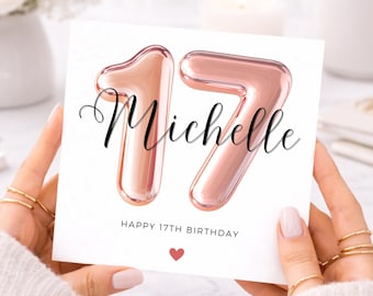 17th Birthday Card For Girl, 17th Birthday Card For Daughter, Seventeenth Birthday Card, Birthday Card For Granddaughter, Goddaughter