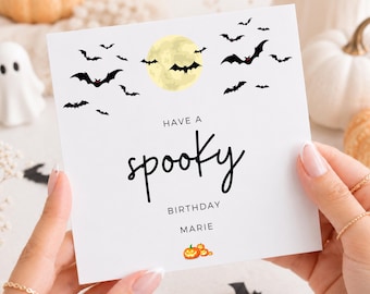 Spooky Halloween Birthday Card, Scary Birthday Card For Friend, Funny October Birthday Card, Haunted Birthday