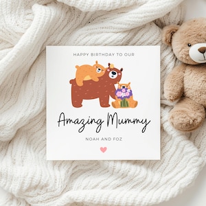 Niedliche Geburtstagskarte für Mama, Mama Geburtstagskarte, Mama Geburtstagskarte von Kindern, tolle Mama Geburtstagskarte, personalisierte alles Gute zum Geburtstag Mama