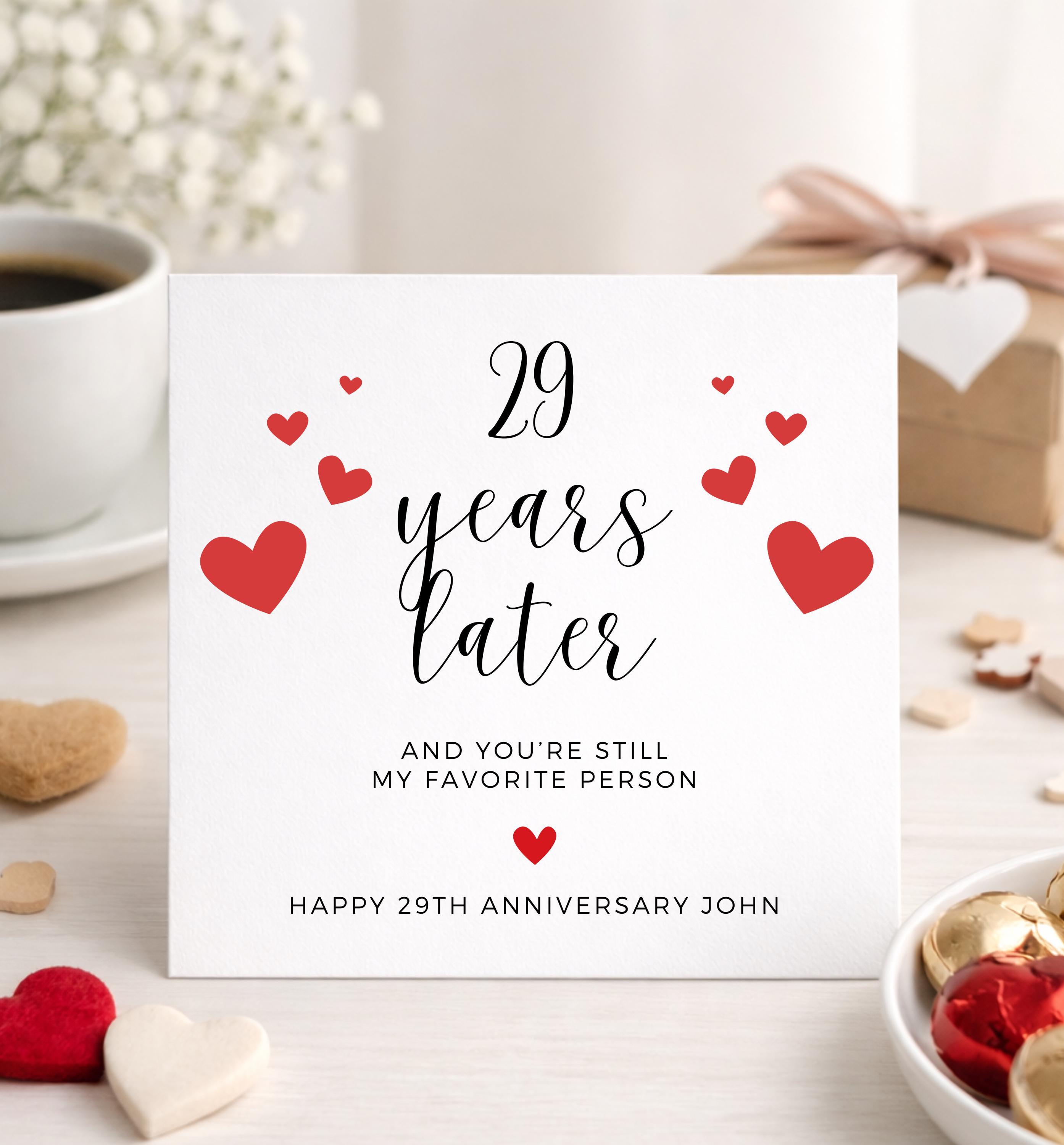 29th Anniversary Card, Romantic Gift for Husband, Wife, Partner - Etsy