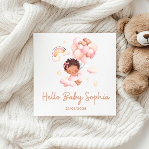 Tarjeta personalizada para bebé recién nacido, Hola bebé, Tarjeta de felicitación por bebé recién nacido, Tarjeta para un amigo recién nacido, Tarjeta de bienvenida al mundo para bebé