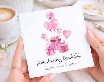 16th Birthday Card For Girl, 16th Birthday Card For Her, Sweet 16th, For Granddaughter, Daughter, Niece, Sixteenth Birthday