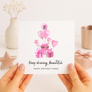 16. Geburtstagskarte für Mädchen, 16. Geburtstagskarte, süßer 16., 16. Geburtstagsgeschenk für Enkelin, sechzehnter Geburtstag, Geburtstagsnichte