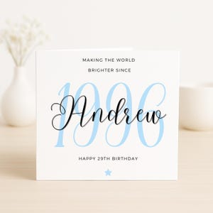 Nous rendons le monde plus radieux depuis 1996, carte d'anniversaire 29 ans, carte d'anniversaire 29 ans pour mari, cadeau d'anniversaire 29 ans pour lui, 29 ans