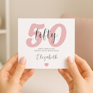 Carte 50e et fabuleuse, carte 50e anniversaire pour femme, cadeau 50e anniversaire pour elle, poème carte 50e anniversaire, cinquantième anniversaire pour une amie, maman