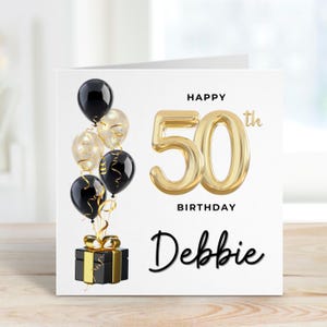 Carte 50e anniversaire, carte 50e anniversaire pour femme, carte 50e anniversaire personnalisée, carte 50e anniversaire pour lui, carte 50e anniversaire pour homme