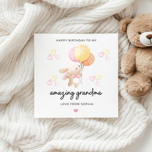 Carte d'anniversaire grand-mère, carte d'anniversaire personnalisée pour grand-mère, carte d'anniversaire spéciale nounou, cadeau d'anniversaire de grand-mère, pour elle, jolie carte grand-mère
