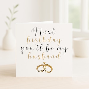 Carte pour le prochain anniversaire, tu seras mon mari, carte d'anniversaire romantique de la fiancée, carte pour couple de fiancés, cadeau pour futur mari