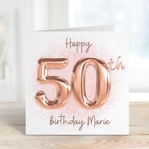 50th Birthday Card, 50th Birthday Gift For Women, Custom 50th, Sister 50th Birthday Card, For Mum, Mum 50th Birthday Card, Fifty Birthday
