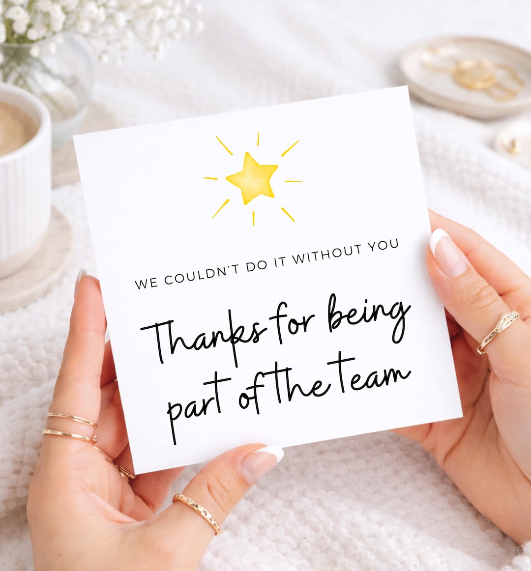 Working Without Thanks We Couldn’t Do It Without You, Team Appreciation Card, Thank You Card ...