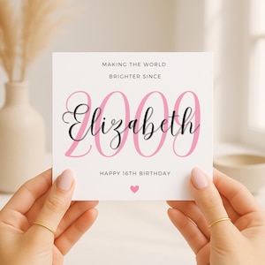 Making The World Brighter Since 2009, 16e verjaardagskaart voor meisje, 16e verjaardagskaart voor dochter, 16e verjaardagscadeau voor kleindochter