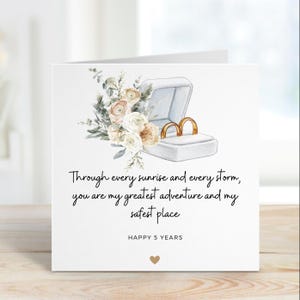 Carte Joyeux anniversaire, Carte d'anniversaire de femme, Carte d'anniversaire de mari, Carte-cadeau de mariage, Joyeux 5 ans, Pour toujours, Anniversaire