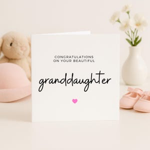 Nouvelle carte de grands-parents, félicitations pour votre magnifique petite-fille, première carte de petit-enfant, cadeau pour la nouvelle grand-mère et le grand-père