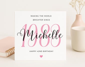 Joycard Carte De 42e Anniversaire, Décorations De 42e