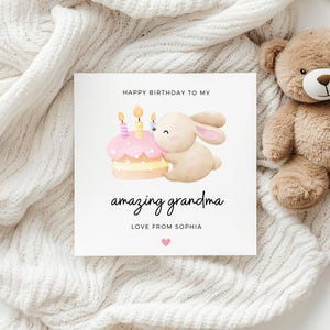 Carte d'anniversaire grand-mère, carte d'anniversaire personnalisée pour grand-mère, carte d'anniversaire spéciale nounou, cadeau d'anniversaire de grand-mère, pour elle, jolie carte grand-mère