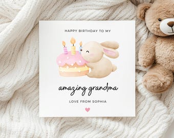 Carte d'anniversaire grand-mère, carte d'anniversaire personnalisée pour grand-mère, carte d'anniversaire spéciale nounou, cadeau d'anniversaire de grand-mère, pour elle, jolie carte grand-mère