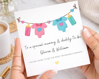 Personalized Mummy Daddy To Be, New Parents, Baby Shower Card