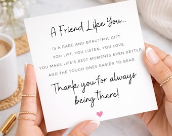 Friendship Card - Thank You Card - A Friend Like You - Friend Card - Appreciation Card