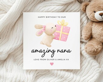 Carte d'anniversaire grand-mère, carte d'anniversaire personnalisée pour grand-mère, carte d'anniversaire spéciale nounou, cadeau d'anniversaire de grand-mère, pour elle, jolie carte grand-mère