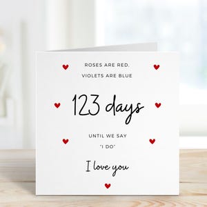 Compte à rebours de mariage, carte pour mari, futur mari, carte de mariage personnalisée, cadeau de mariage compte à rebours, jusqu'à ce que je dise oui, carte de mariage