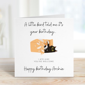 Carte d'anniversaire humour chat, carte d'anniversaire animal drôle, carte sarcastique pour ami, cadeau unique pour propriétaire de chat, carte d'anniversaire originale, amoureux des chats