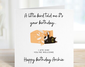 Carte d'anniversaire humour chat, carte d'anniversaire animal drôle, carte sarcastique pour ami, cadeau unique pour propriétaire de chat, carte d'anniversaire originale, amoureux des chats