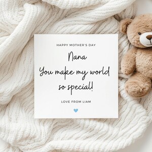 Tarjeta del día de la madre para Nana, tarjetas del día de la madre para Nana, feliz día de la madre abuela, día de la madre de la abuela, tarjeta del día de la madre para Nan, para ella